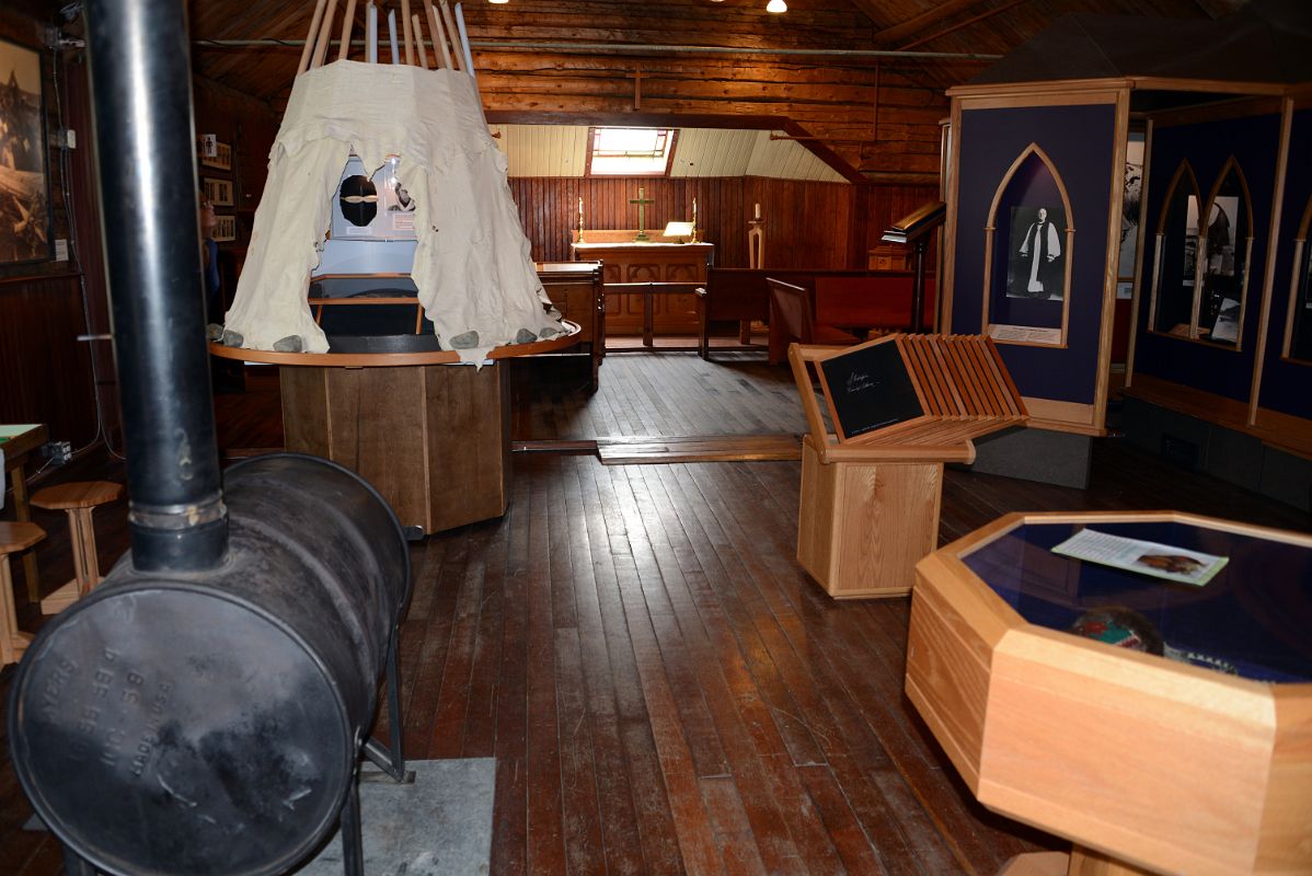 02C Displays And Altar Inside The Old Log Church In Whitehorse Yukon